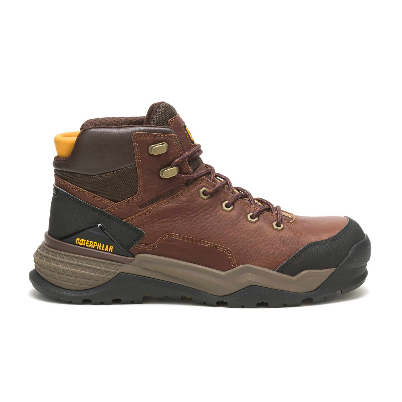 Caterpillar Provoke Mid Waterproof Alloy Toe Philippines - Mens Work Boots - Brown 29480HFTK